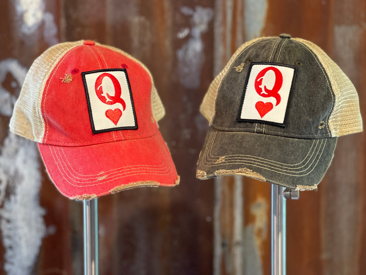 Queen of Hearts Baseball Caps Angry Minnow Vintage
