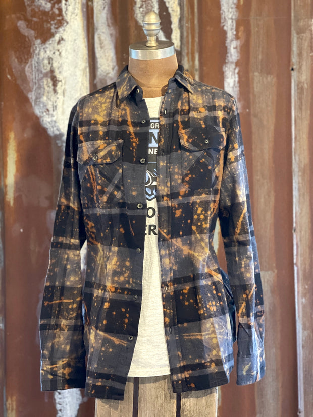 Wild Women Dance Art Flannel- Distressed Black