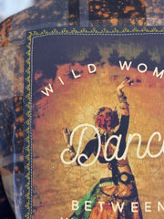 Wild Women Dance Art Flannel - Distressed Black