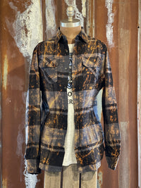 Thumbnail for vBad Donkey Distressed Flannel - Distressed Black