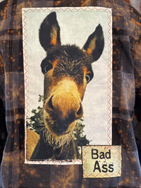 Thumbnail for Bad Donkey Distressed Flannel - Distressed Black