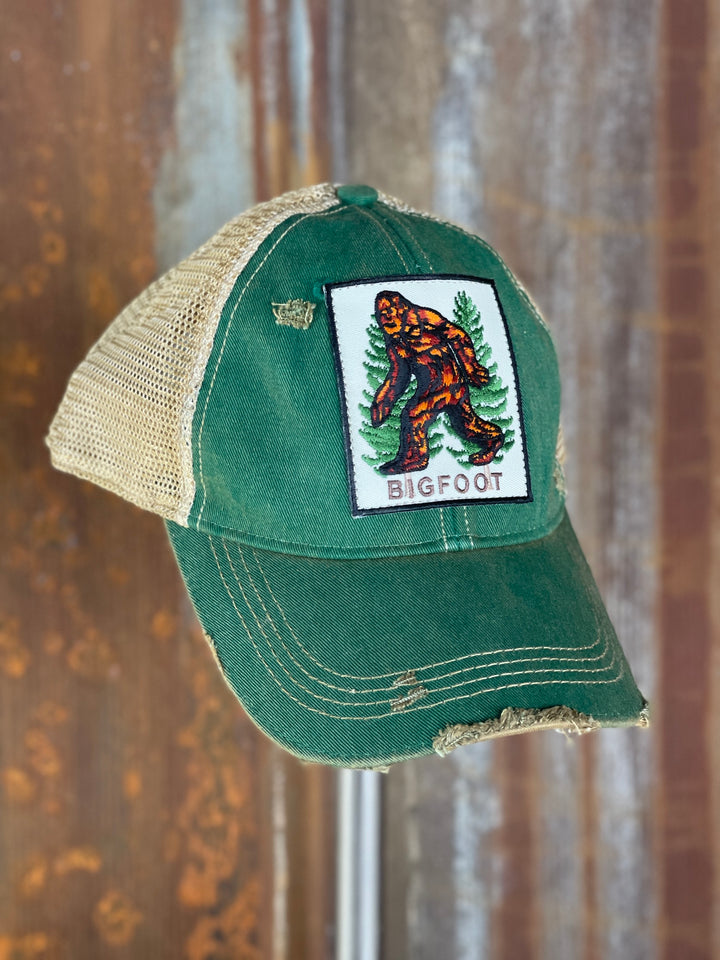 Bigfoot Hat- Distressed Kelly Green Snapback – Angry Minnow