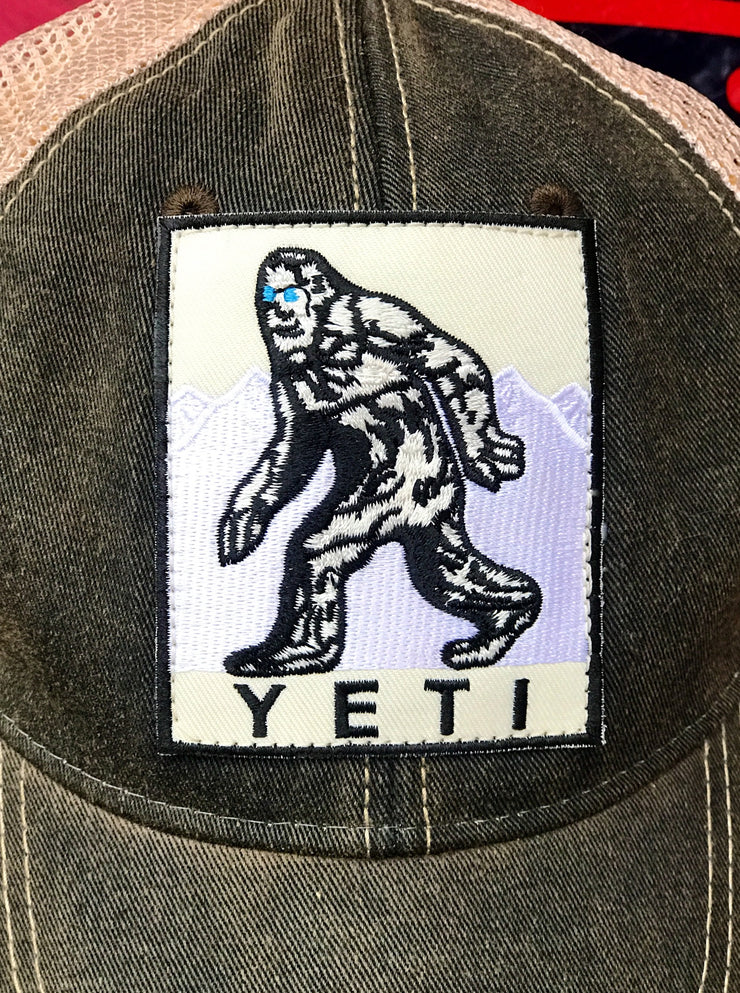 YETI The Abominable Snowman Cryptid Series Hat- Distressed Black Snapback