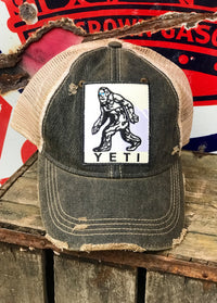 Thumbnail for YETI The Abominable Snowman Cryptid Series Hat- Distressed Black Snapback
